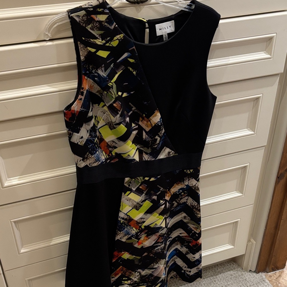 Women's Black and Multicolor Dress